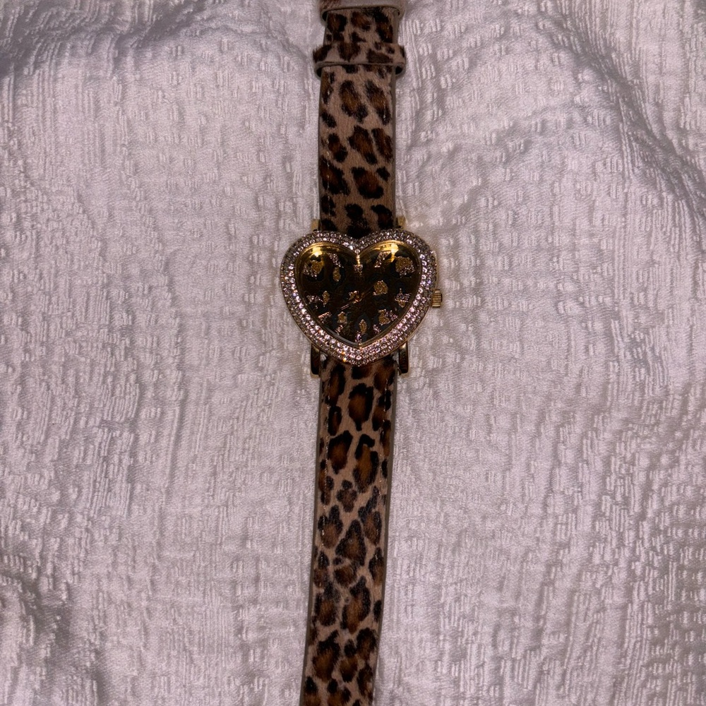 Vintage Guess Heart Shaped Leopard Watch